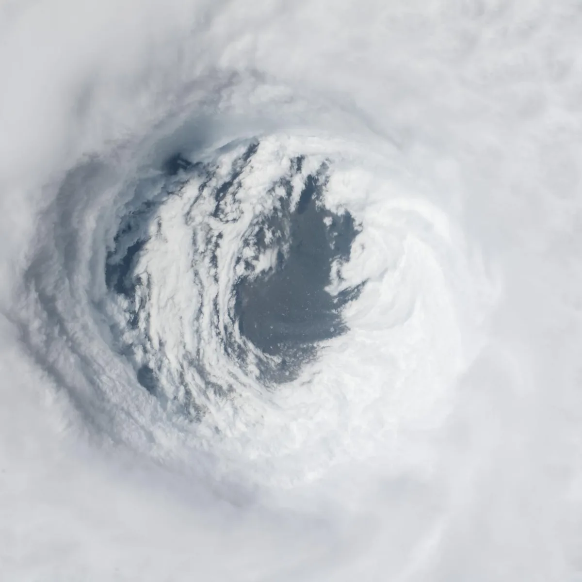 Eye of a hurricane seen from the International Space Station